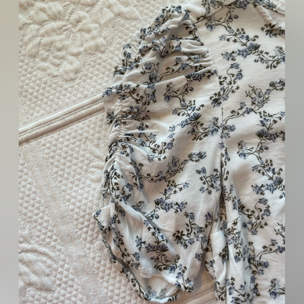 Abercrombie Blue Willow Toile Open Back Short Sleeve Top - Picture 5 of 12